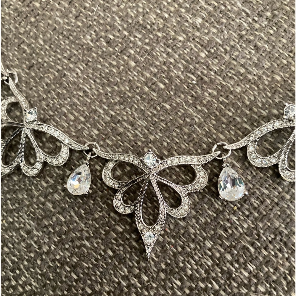 ALFRED DURANTE Vintage Estate FM 1987 Crystal Collar Statement Necklace - Picture 5 of 11